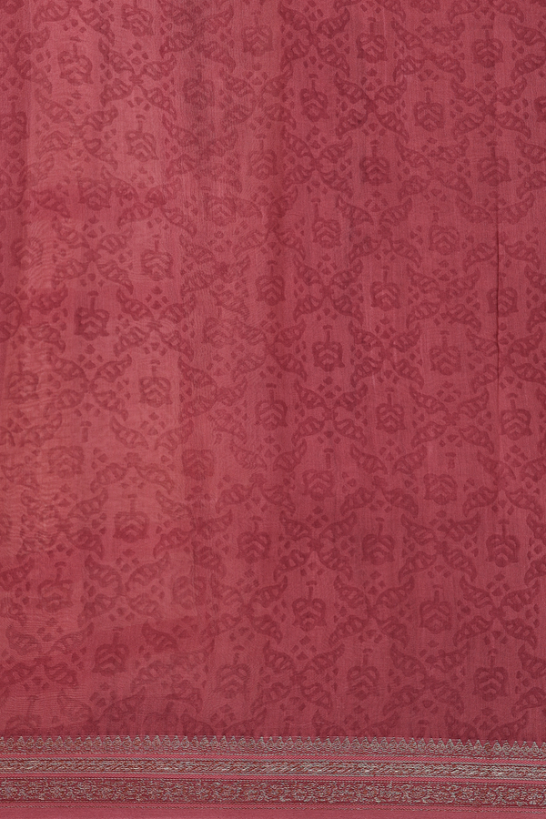 Chanderi Silk Cotton Saree In Mulberry And Brown With Stripes