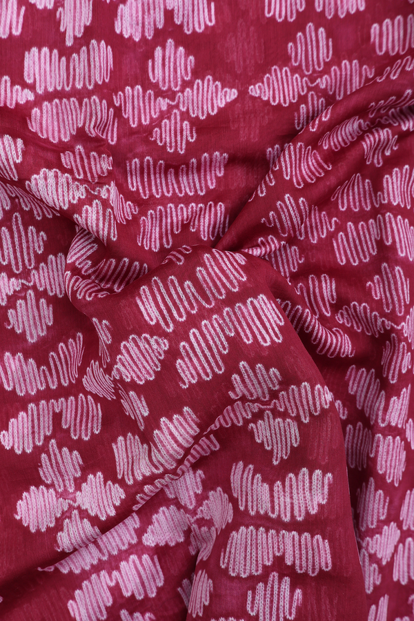 Chanderi Silk Cotton Saree In Mulberry With Shibori Design