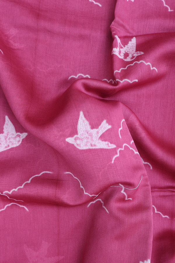 Chanderi Silk Cotton Saree In Mulberry With Shibori Design