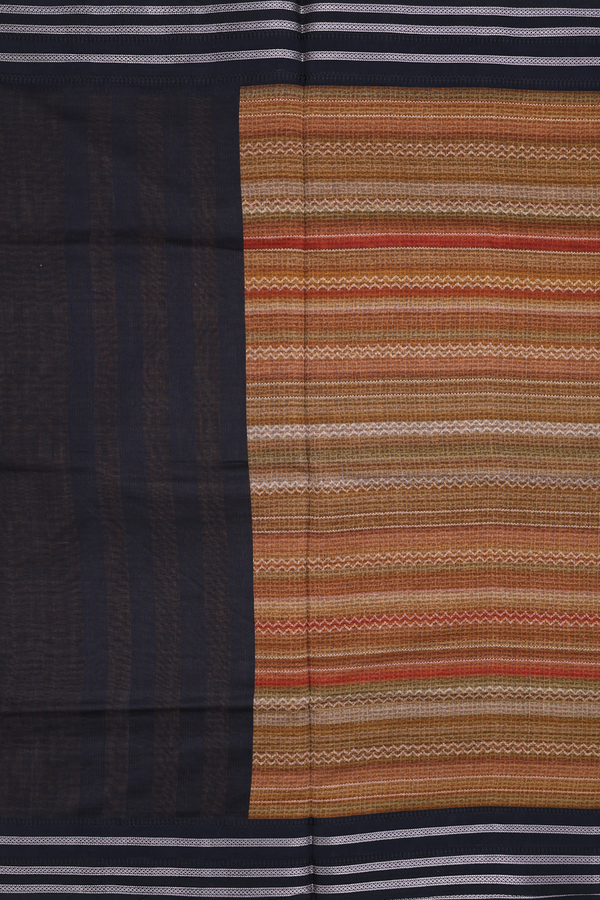 Chanderi Silk Cotton Saree In Multicolor With Stripes Design
