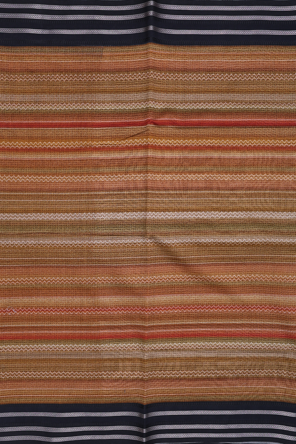 Chanderi Silk Cotton Saree In Multicolor With Stripes Design