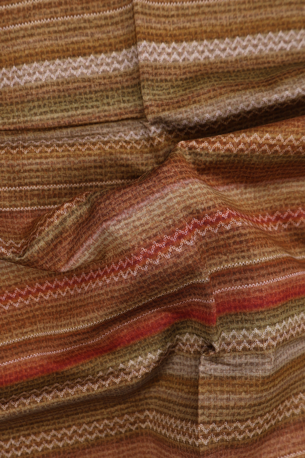 Chanderi Silk Cotton Saree In Multicolor With Stripes Design
