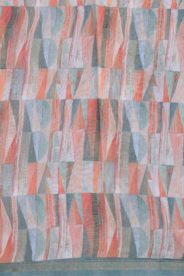 Chanderi Silk Cotton Saree In Multicolor With Printed Design