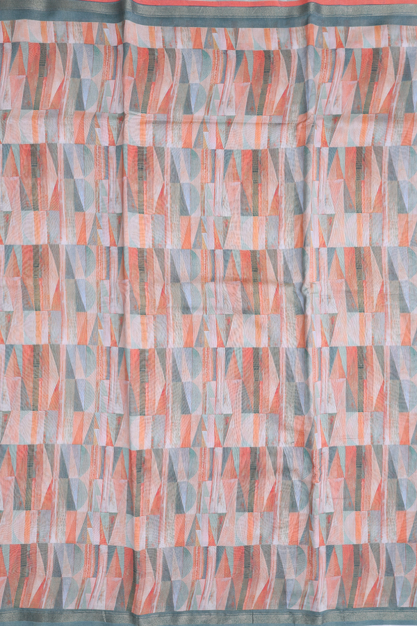 Chanderi Silk Cotton Saree In Multicolor With Printed Design