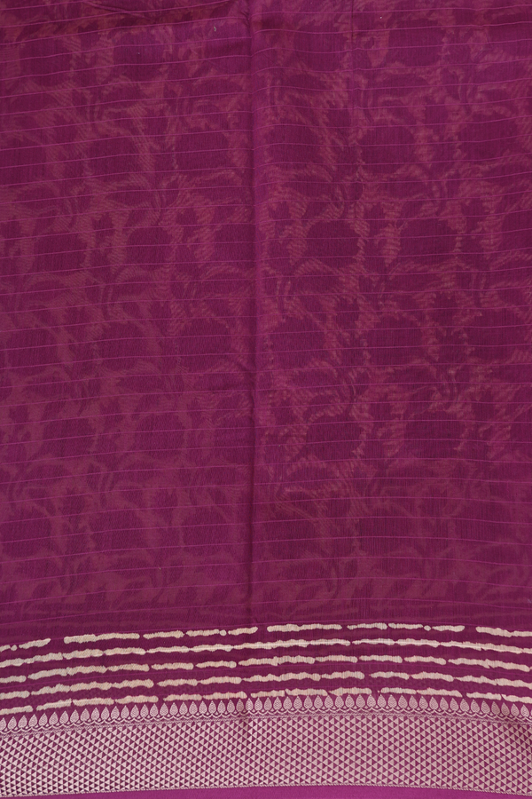 Chanderi Cotton Saree In Orange With Floral Design