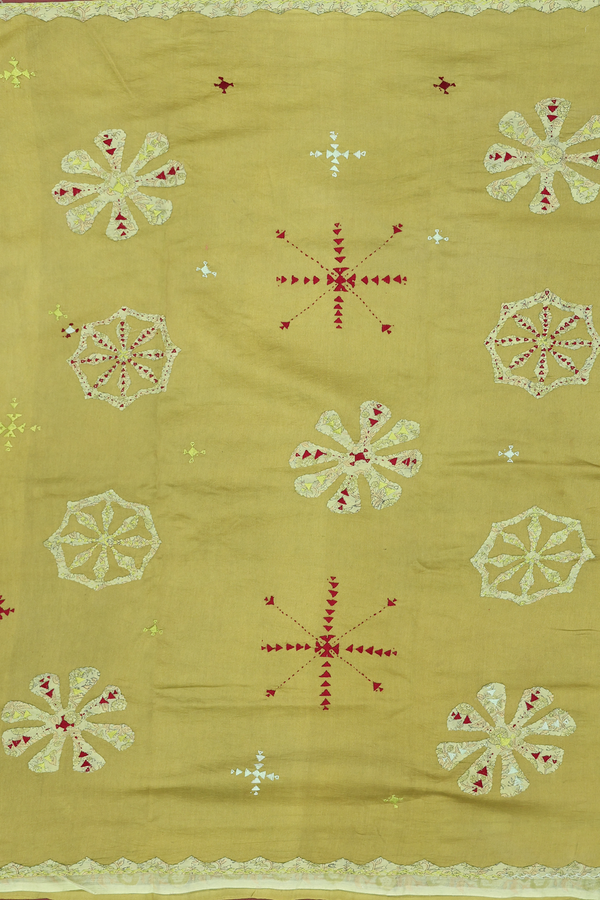 Chanderi Silk Cotton Saree In Pastel Green With Shibori Design