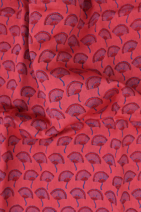 Chanderi Silk Cotton Saree In Pink With Floral Design