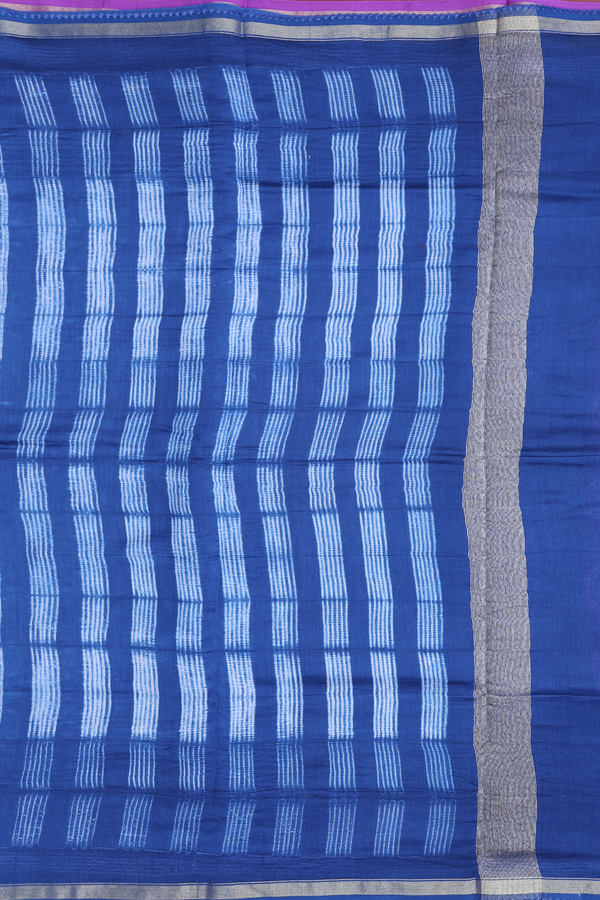 Chanderi Silk Cotton Saree In Purple With Shibori Design