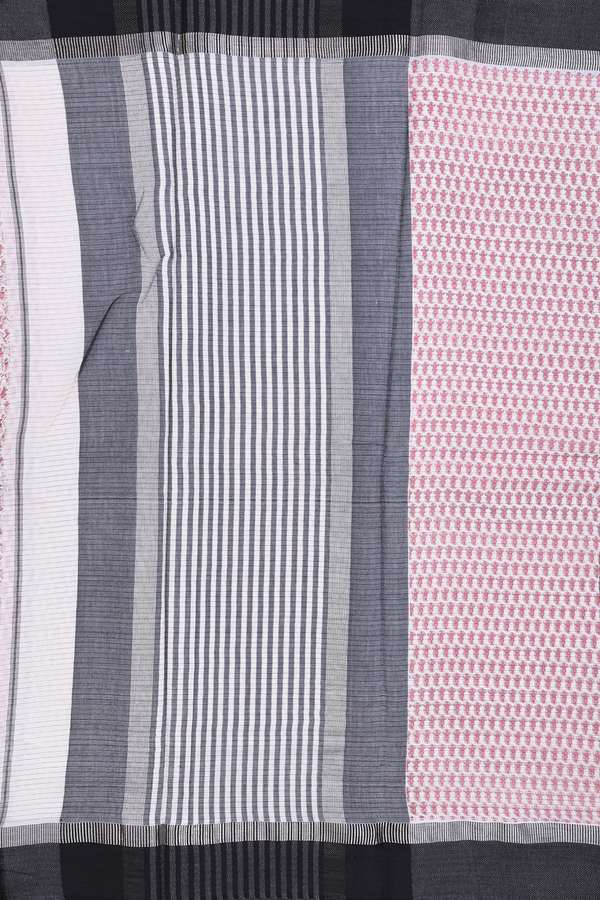 Chanderi Silk Cotton Saree In White With Printed Design