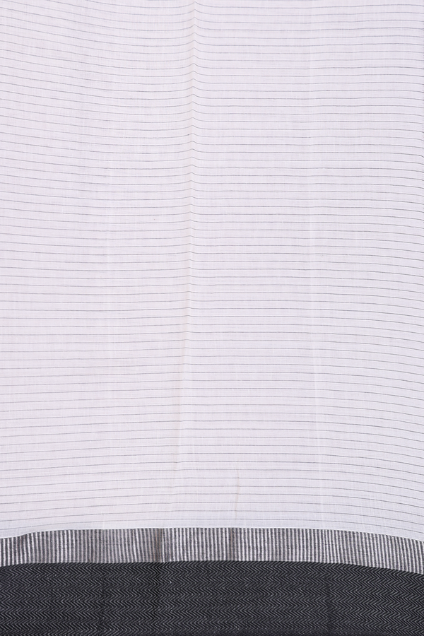 Chanderi Silk Cotton Saree In White With Printed Design