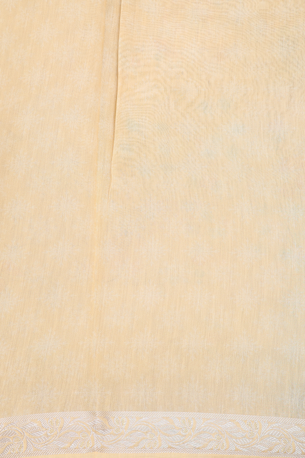 Chanderi Silk Cotton Saree In Yellow With Elephant Design