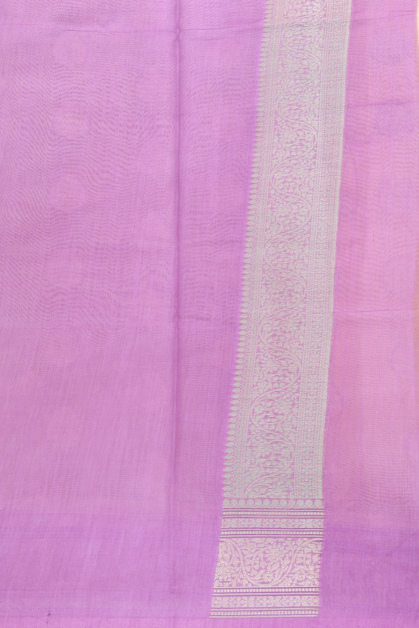 Chanderi Silk Cotton Saree In Yellow With Zari Buttas