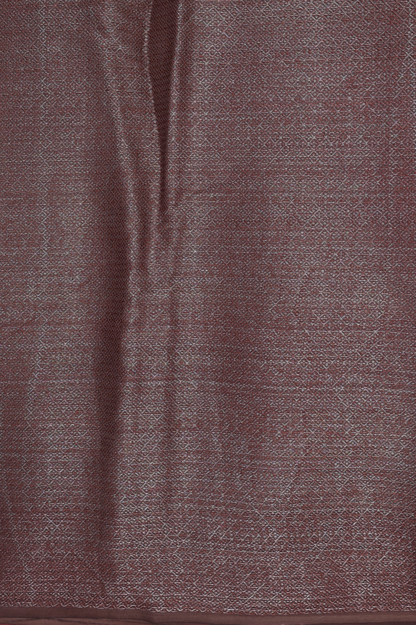 Chanderi Silk Cotton Saree Oxford Brown With Diamond Design