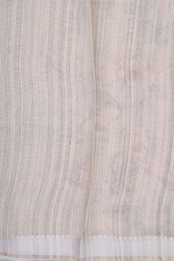 Chanderi Silk Cotton Saree Pastel Brown With Floral Design