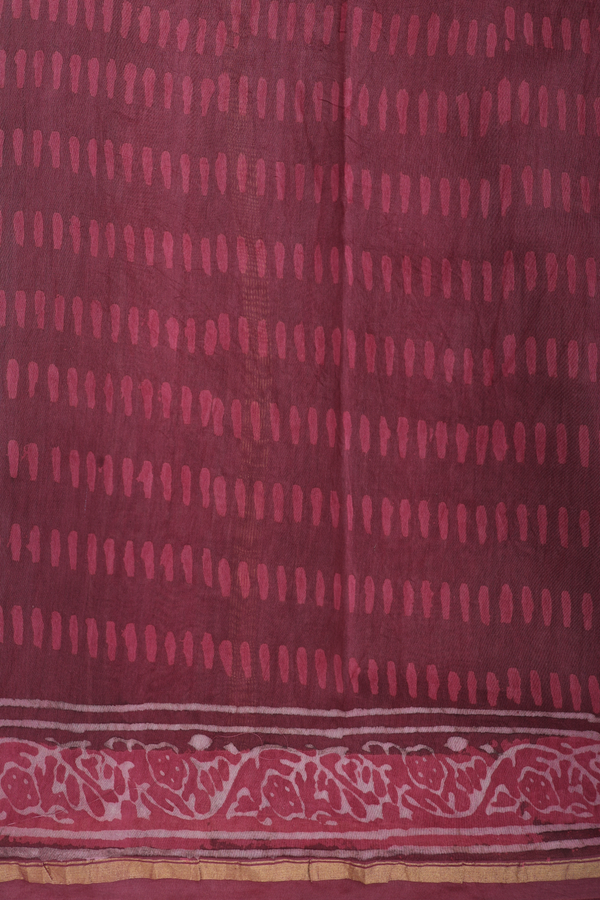 Chanderi Silk Cotton Saree Punch Pink With Peacock Motifs