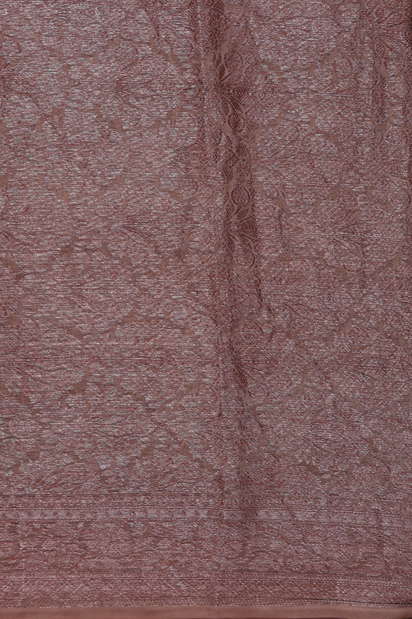 Chanderi Silk Cotton Saree Shades Of Brown With Diagonal Design