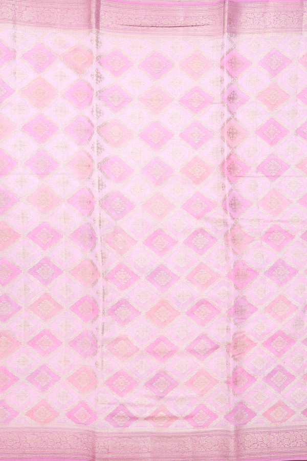 Chanderi Silk Cotton Saree Shades Of Pink With Allover Design