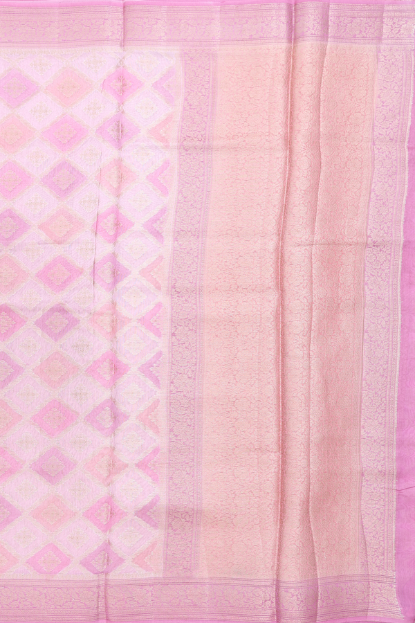 Chanderi Silk Cotton Saree Shades Of Pink With Allover Design