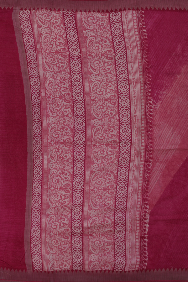 Chanderi Silk Cotton Saree Shades Of Red With Diagonal Design
