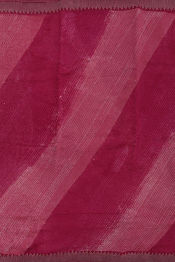 Chanderi Silk Cotton Saree Shades Of Red With Diagonal Design
