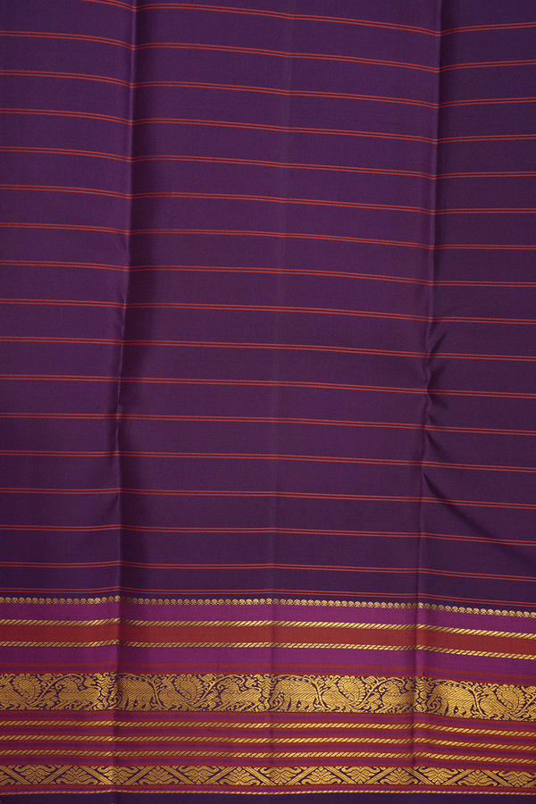 Checks Design Deep Purple Kanchipuram Silk Saree