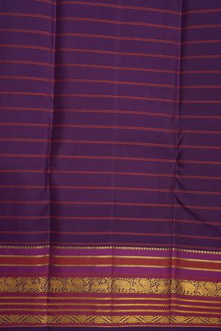 Checks Design Deep Purple Kanchipuram Silk Saree