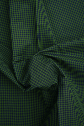 Checked Design Green And Black Coimbatore Cotton Saree
