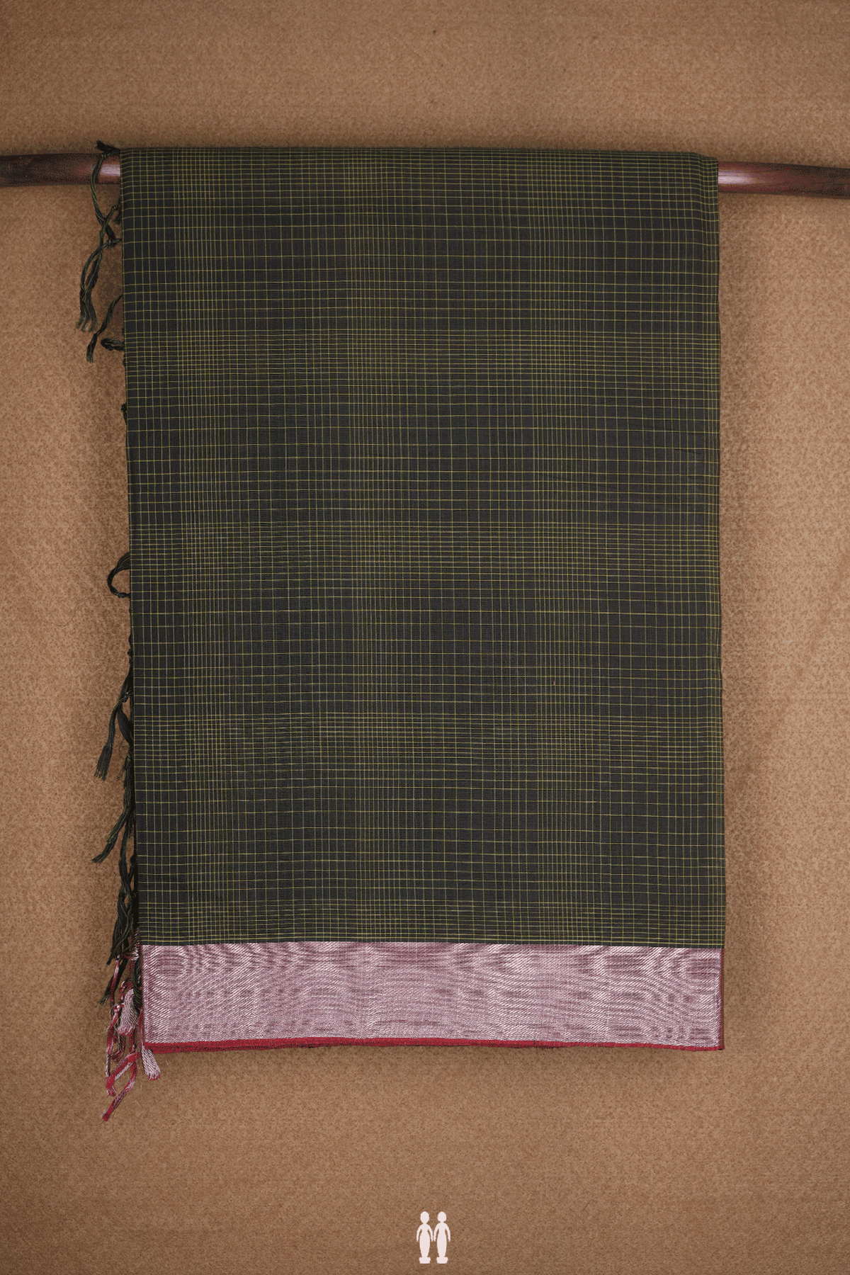 Checked Design Green Mangalagiri Cotton Saree