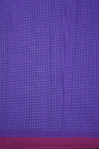 Checked Design Purple And White Coimbatore Cotton Saree