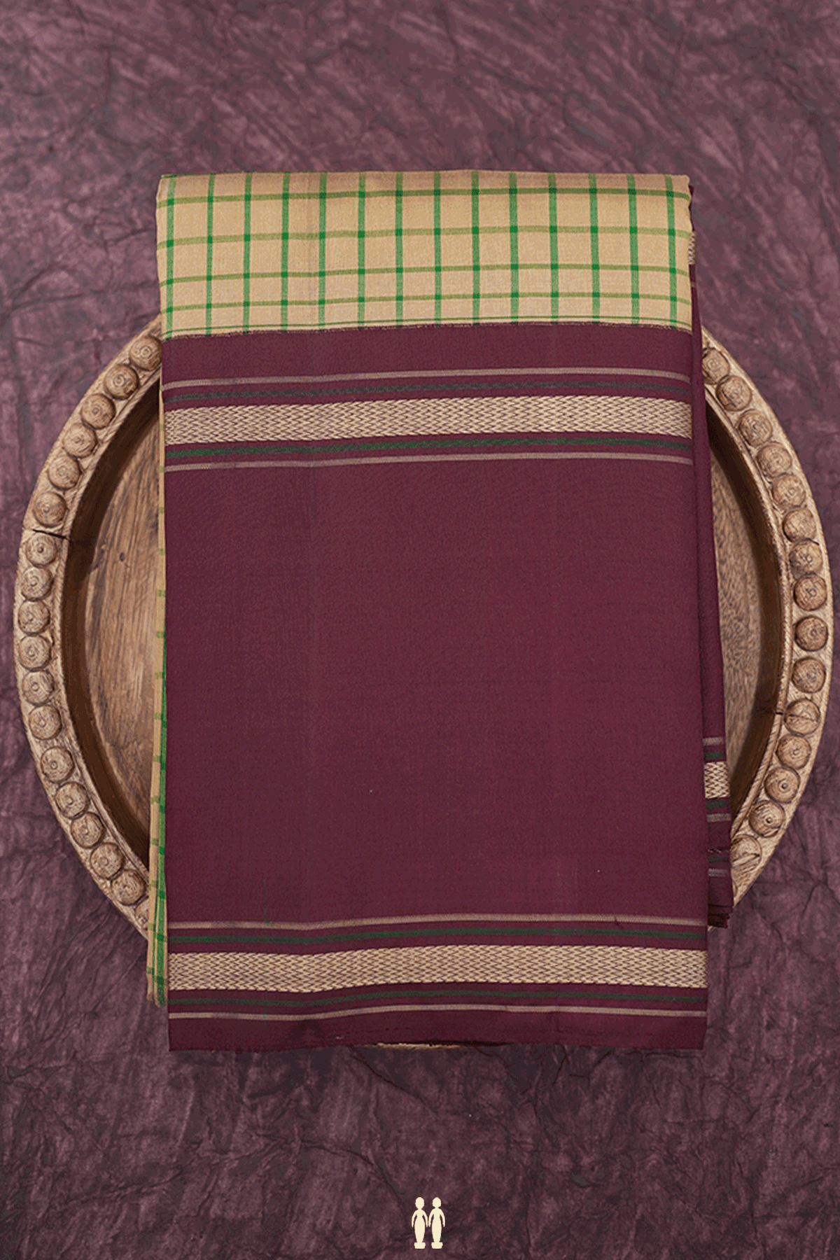 Checks Design Cardamom Green Kanchipuram Silk Saree