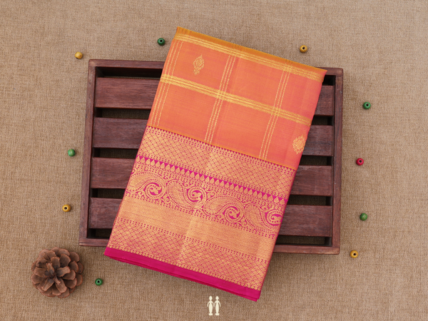 Checks Design Dual Tone Kanchipuram Pavadai Sattai Material