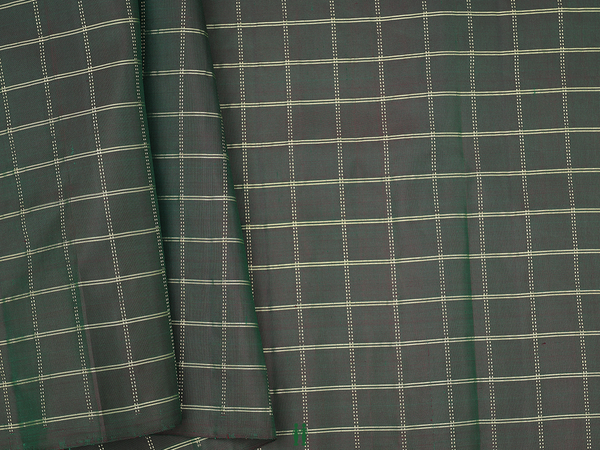 Checks Design Green Kanchipuram Blouse Material