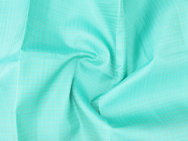 Checks Design Mint Green Kanchipuram Pavadai Sattai Material