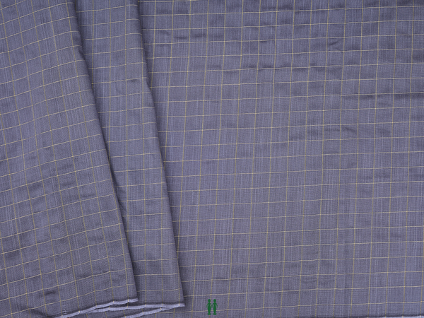 Checks Design Pigeon Blue Raw Silk Blouse Material