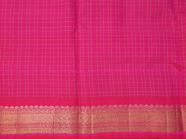 Checks Design Purple Kanchipuram Pavadai Sattai Material