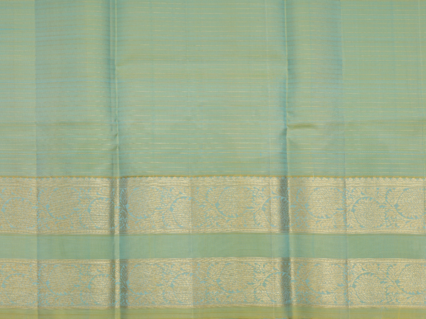 Checks Design Sky Blue Kanchipuram Pavadai Sattai Material