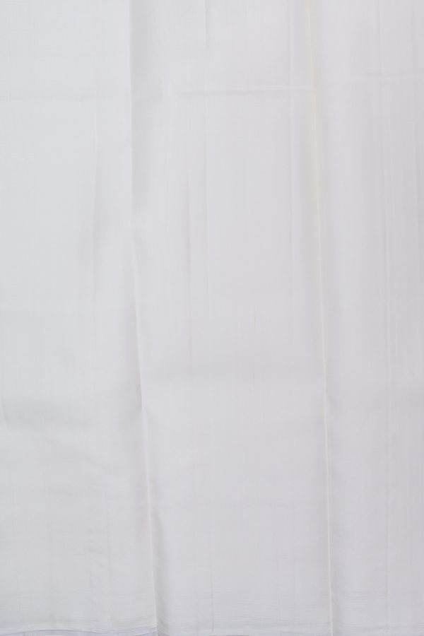 Checks Design White Silk Dhoti With Shirt Material