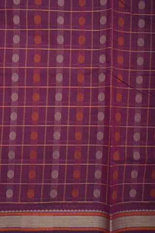 Checks With Buttas Mulberry Coimbatore Cotton Saree