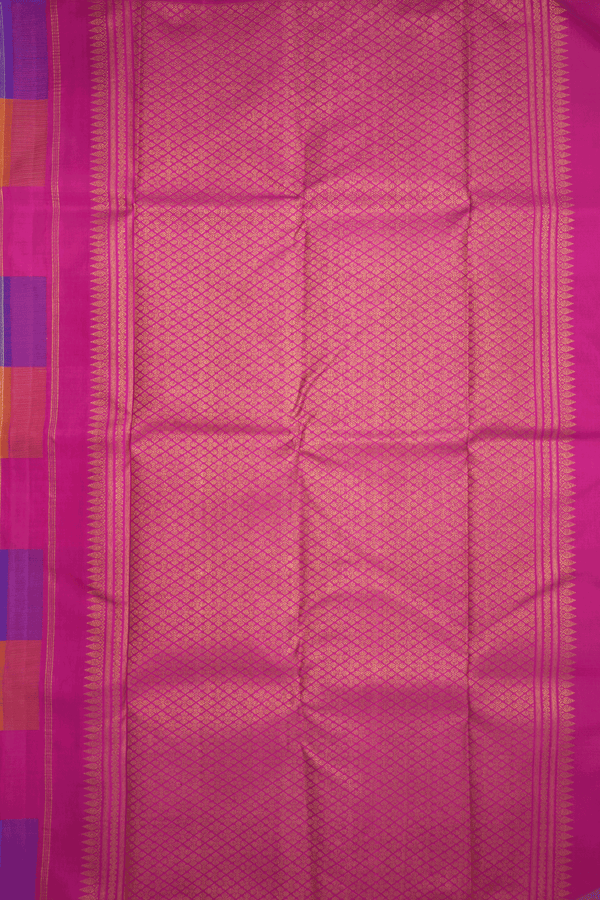 Checks With Buttas Multicolor Kanchipuram Silk Saree