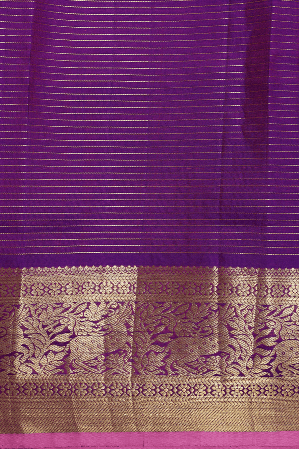 Checks With Buttas Purple Rose Kanchipuram Silk Saree