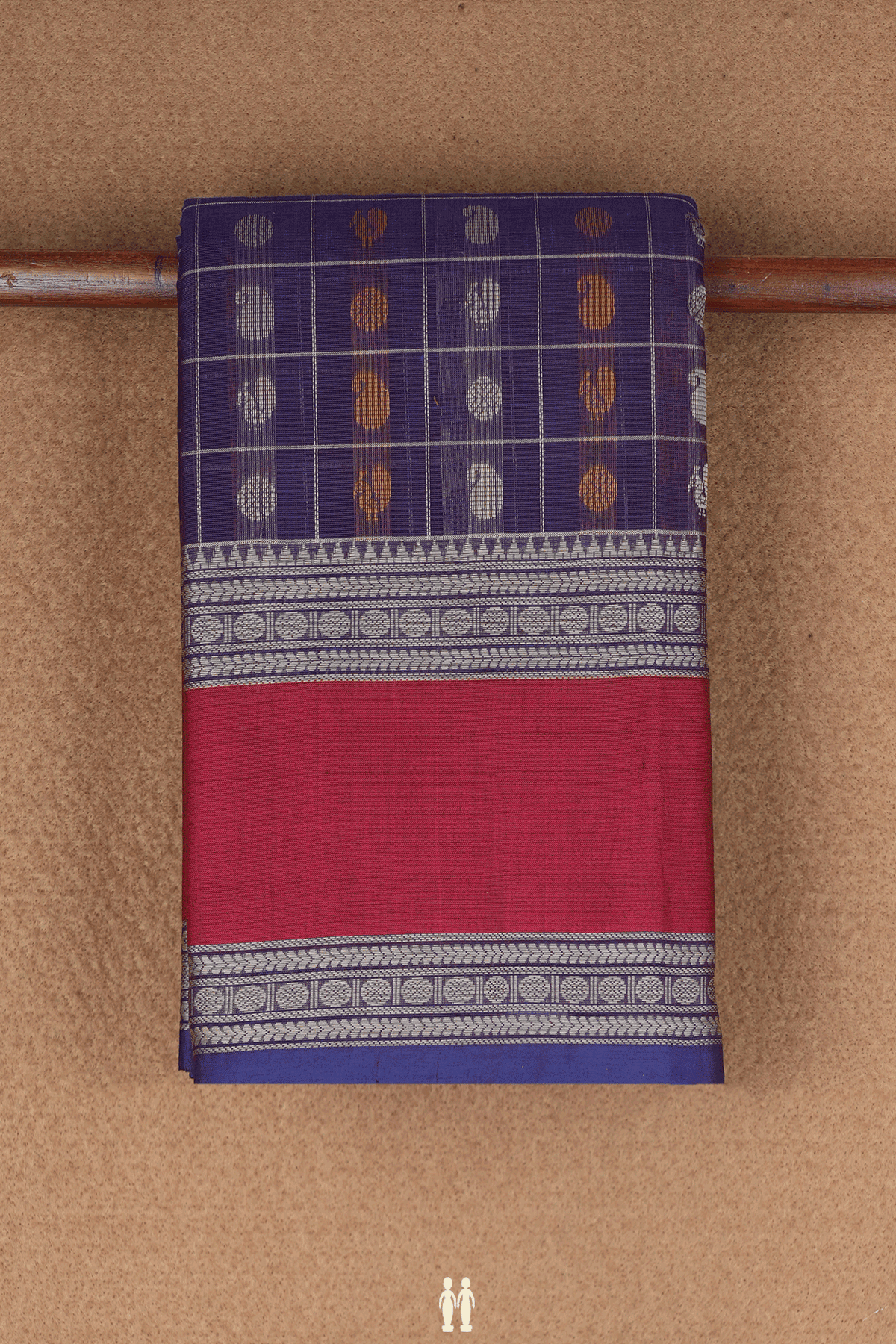 Checks With Buttas Regal Purple Chettinadu Cotton Saree