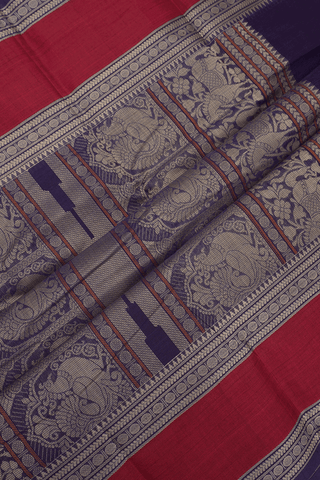 Checks With Buttas Regal Purple Chettinadu Cotton Saree