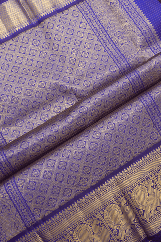 Checks With Buttas Spiced Orange Kanchipuram Silk Saree