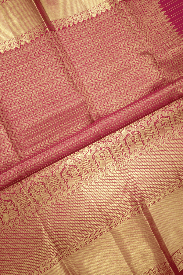 Checks With Buttis Blush Red Kanchipuram Silk Saree