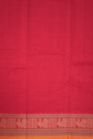 Checks With Buttis Crimson Red Chettinadu Cotton Saree