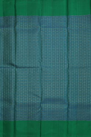 Checks With Buttis Forest Green Kanchipuram Silk Saree