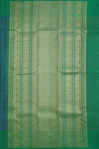 Checks With Buttis Forest Green Kanchipuram Silk Saree