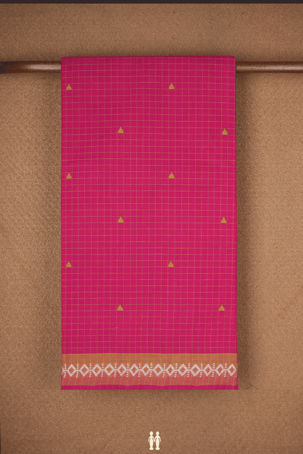 Checks With Buttis Magenta Bengal Cotton Saree