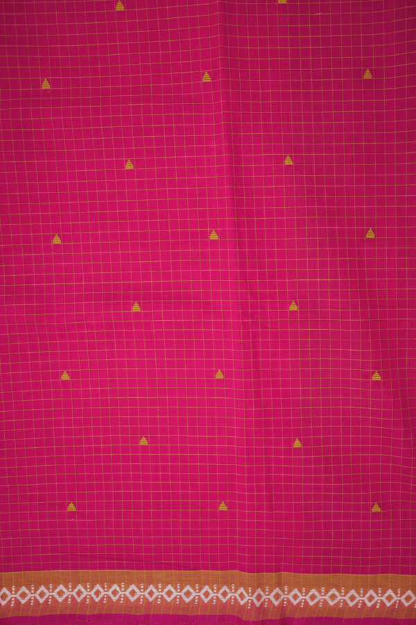 Checks With Buttis Magenta Bengal Cotton Saree