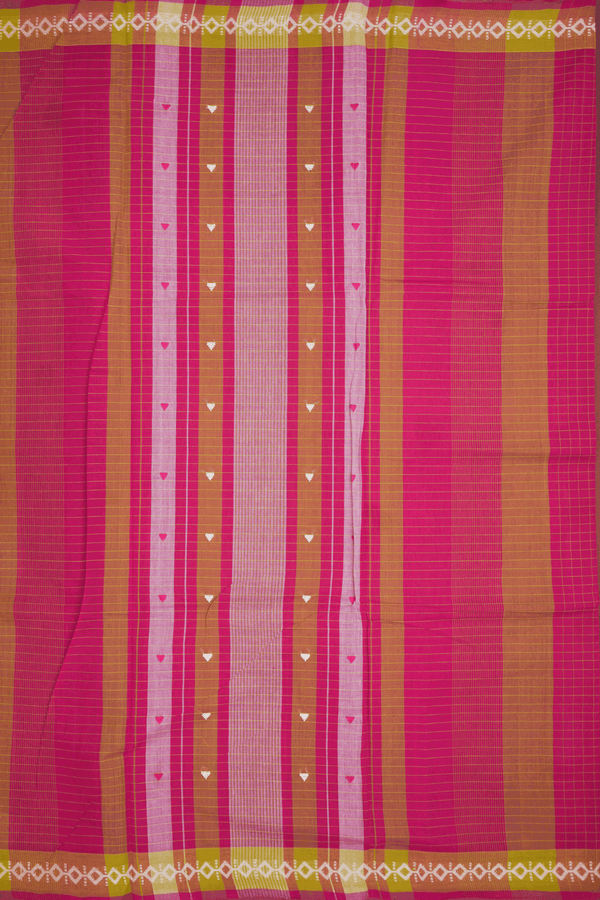 Checks With Buttis Magenta Bengal Cotton Saree